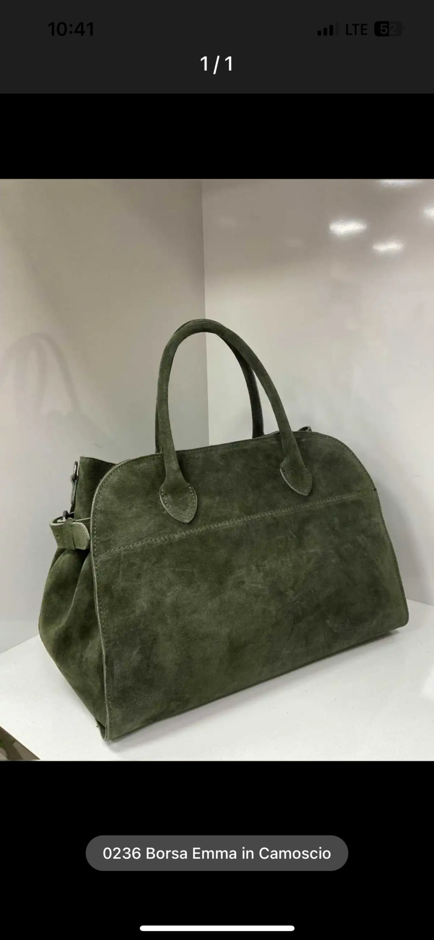 BERLIN oliwka maxi 37cm zamszowa